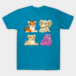 Baby Jungle animals with cute eyes T-Shirt